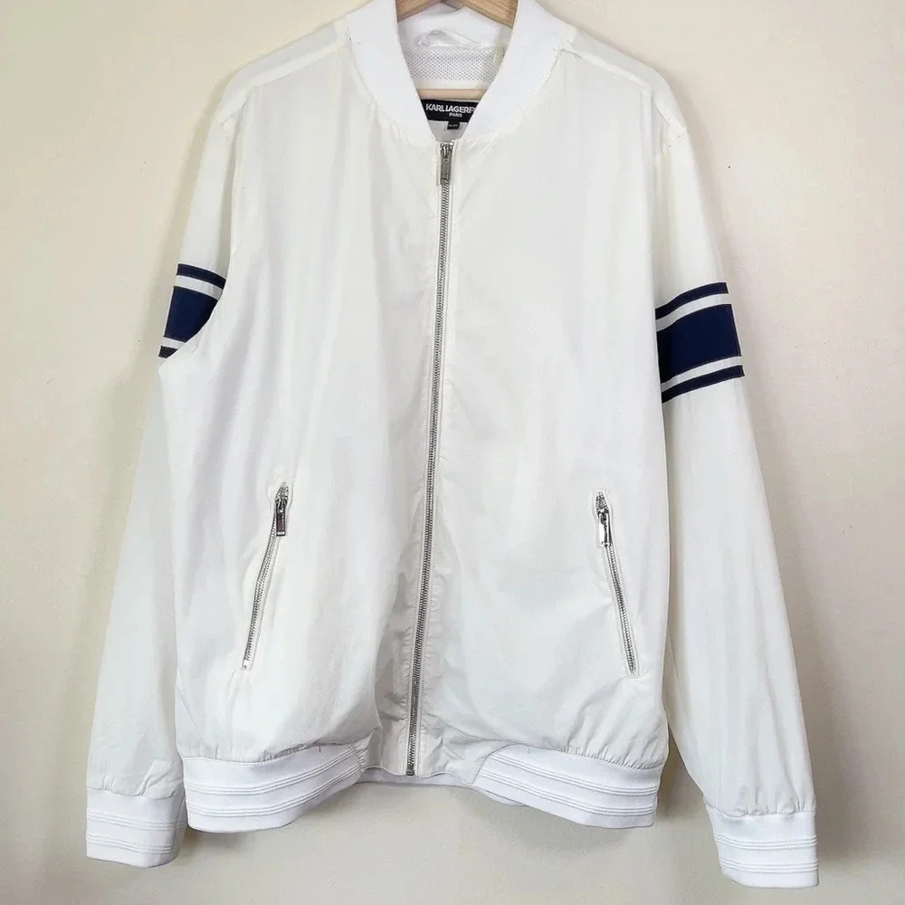 Karl Lagerfeld Men's Bomber Windbreaker  Jacket